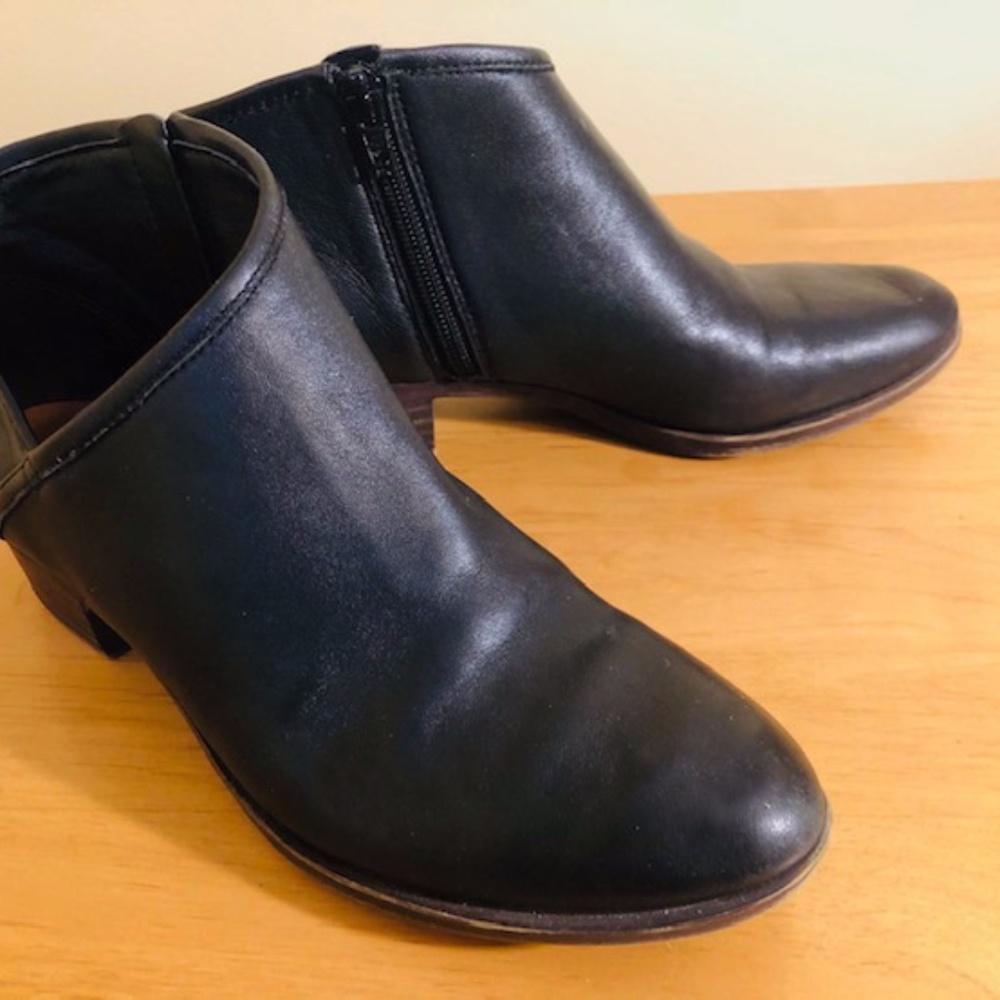 Lucky Brand Black Leather Ankle Boots